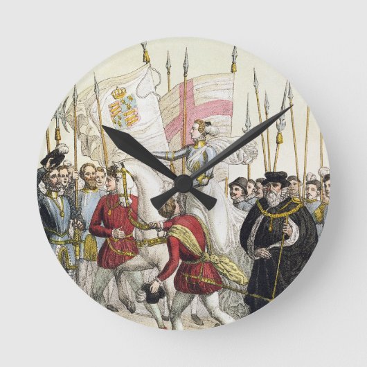 Queen Elizabeth I (1530-1603) Rallying the Troops Runde Wanduhr (Vorderseite)