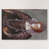 Queen Elizabeth I bläst weißes Kaugummi Puzzle (Horizontal)