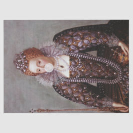 Queen Elizabeth I bläst weißes Kaugummi Seidenpapier