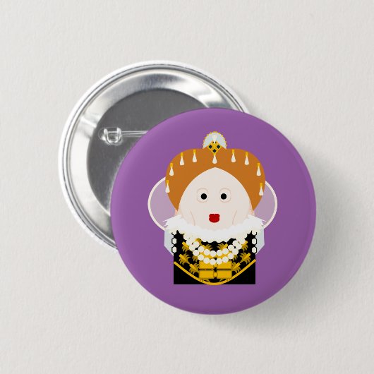 Queen Elizabeth I Button (Vorne & Hinten)