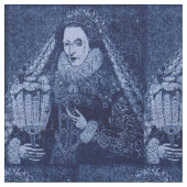 Queen Elizabeth I in blue print Stoff (Nahaufnahme)