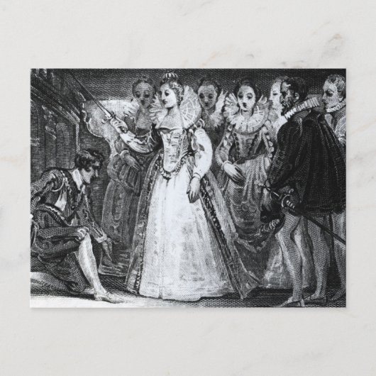 Queen Elizabeth I Knighting Francis Drake Postkarte (Vorderseite)