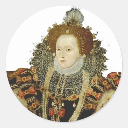 Queen Elizabeth I Runder Aufkleber (Vorderseite)