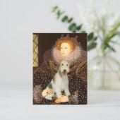 Queen Elizabeth I. - Wire Fox Terrier #1 Postkarte (Stehend Vorderseite)