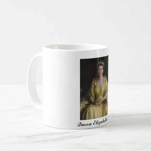 Queen Elizabeth II Kaffeetasse (Vorderseite Links)