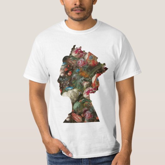 Queen Elizabeth II Silhouette Blume T-Shirt (Vorderseite)