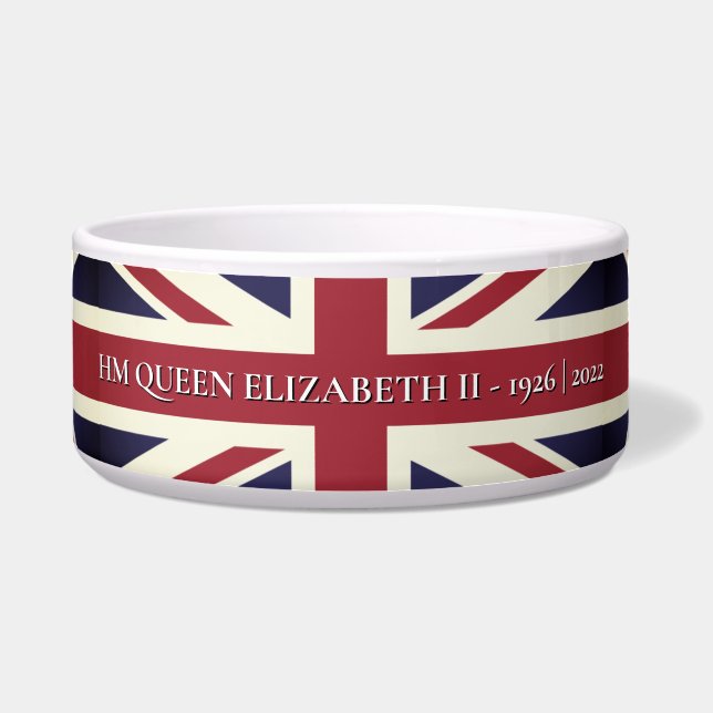 Queen Elizabeth II Union Jack Pet Bowl Napf (Vorderseite)