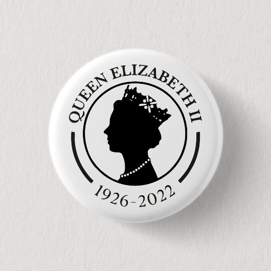Queen Elizabeth ll Gedenkschaltfläche Abzeichen Button (Vorderseite)