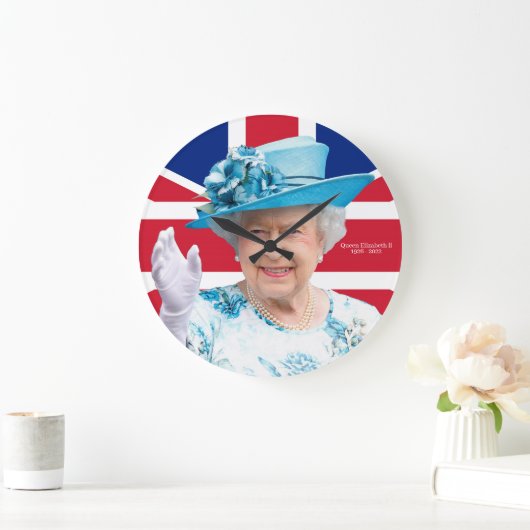 Queen Elizabeth ll Große Wanduhr (Zuhause)