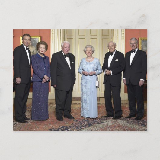 Queen Elizabeth ll, Tony Blair, Margaret Thatcher Postkarte (Vorderseite)