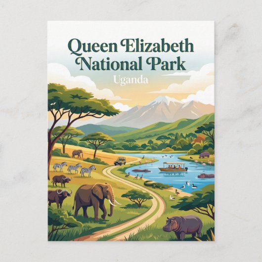 Queen-Elizabeth-Nationalpark Uganda Postkarte (Vorderseite)