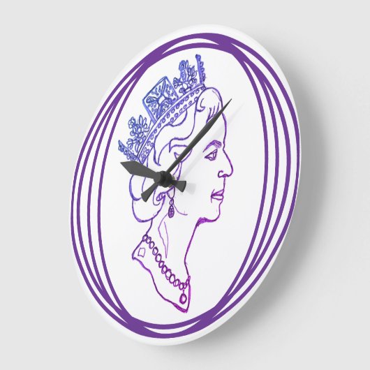 Queen Elizabeth Profile Große Wanduhr (Winkel)