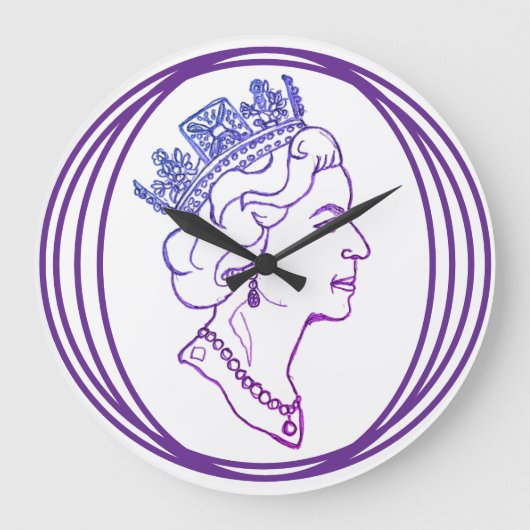 Queen Elizabeth Profile Große Wanduhr (Vorderseite)