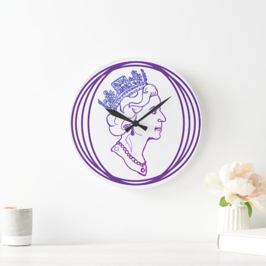 Queen Elizabeth Profile Große Wanduhr (Zuhause)