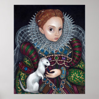 Queen Elizabeth und ein Kunstdrucktudor von Ermine Poster