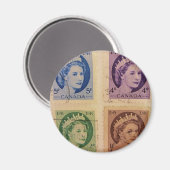 Queen Elizabeth Vintag Briefmarke Magnet (Vorderseite/Rückseite)