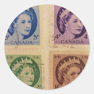 Queen Elizabeth Vintage Sticker Briefmarken