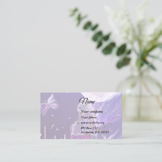 Queen Fairy 3 Business Card Visitenkarte (Stehend Vorderseite)
