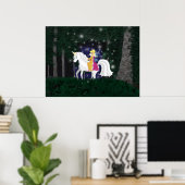 Queen Fee and Unicorwood Forest Print Poster (Heimbüro)