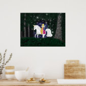 Queen Fee and Unicorwood Forest Print Poster (Küche)