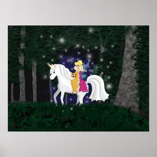 Queen Fee and Unicorwood Forest Print Poster (Vorne)