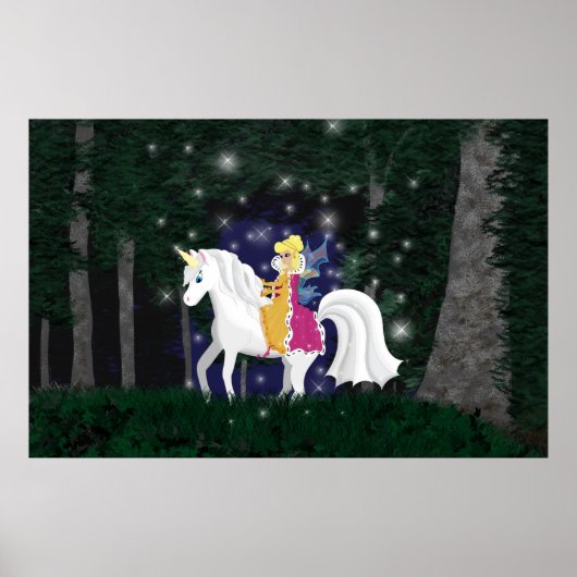 Queen Fee and Unicorwood Forest Print Poster (Vorne)