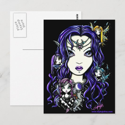 Queen Fee Dunkle Fee Goddess Postkarte (Vorne/Hinten)