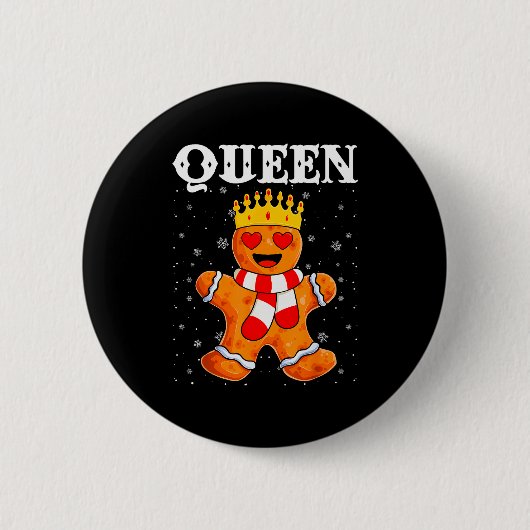 Queen Gingerbread Merry Christmas Matching Family Button (Vorderseite)