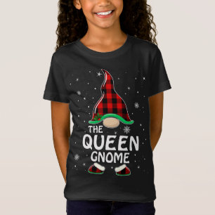 Queen Gnome Buffalo Kariert Matching Family Christ T-Shirt