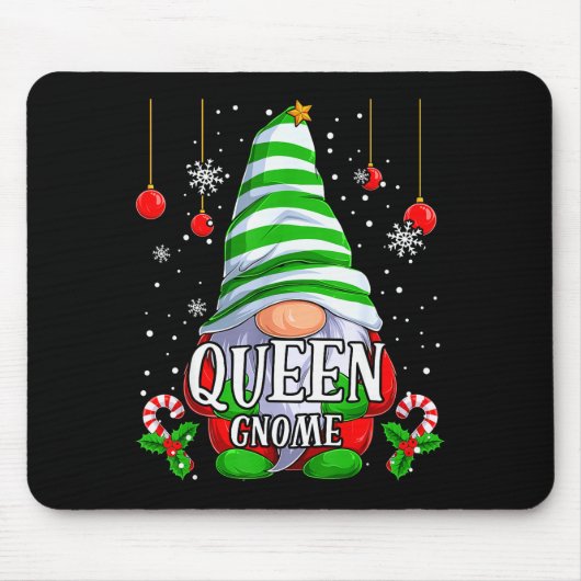 Queen Gnome Christmas Pajamas Matching Family Grou Mousepad (Vorne)