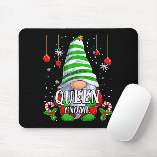 Queen Gnome Christmas Pajamas Matching Family Grou Mousepad (Mit Mouse)