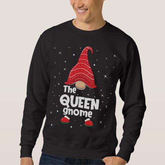 Queen Gnome Familie Matching Weihnachten Funny Paj Sweatshirt (Vorderseite)