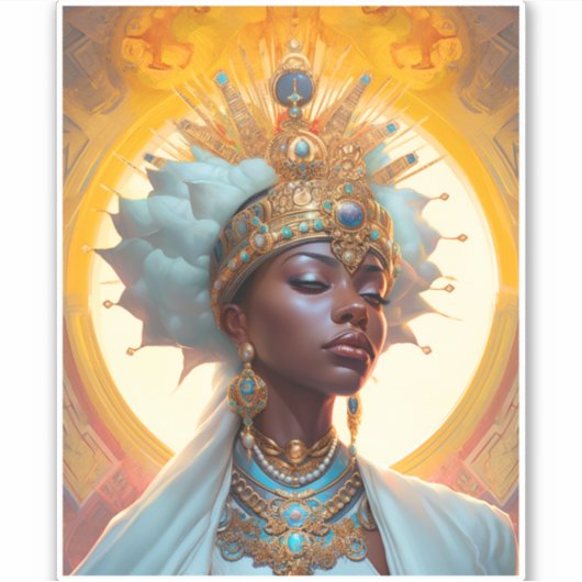 Queen Goddess Fantasy Art Aufkleber (Vorderseite)