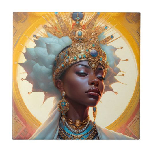 Queen Goddess Fantasy Art Fliese (Vorderseite)