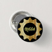 QUEEN GOLD BLACK HINTERGRUND BUTTON (Vorne & Hinten)