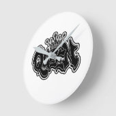 Queen Graffiti Design Runde Wanduhr (Winkel)