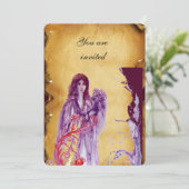 QUEEN GUINEVERE, braunes Pergament Einladung (Stehend Vorderseite)