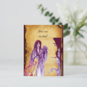 QUEEN GUINEVERE, braunes Pergament Einladung (Stehend Vorderseite)