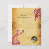 QUEEN GUINEVERE, braunes Pergament Einladung (Rückseite)