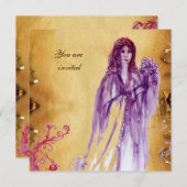 QUEEN GUINEVERE, braunes Pergament Einladung (Vorne/Hinten)