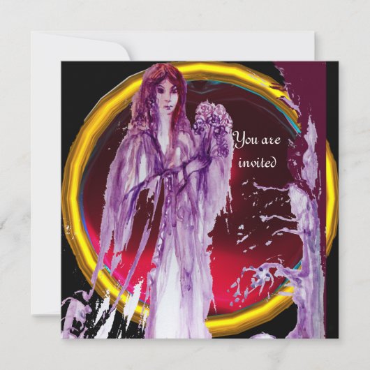 QUEEN GUINEVERE Edelburgund Einladung (Vorderseite)