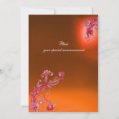 QUEEN GUINEVERE Lila Orange Fantasy Einladung (Rückseite)