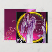 QUEEN GUINEVERE, lila-weißgelb Einladung (Vorne/Hinten)