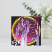 QUEEN GUINEVERE, lila-weißgelb Einladung (Stehend Vorderseite)