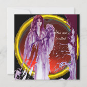 QUEEN GUINEVERE Rote Lila Fantasie Einladung (Vorderseite)