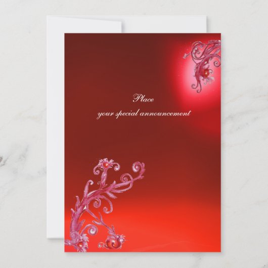 QUEEN GUINEVERE Rote Lila Fantasie Einladung (Rückseite)