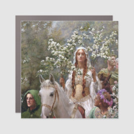 Queen Guinevere's Maying (by John Collier) Auto Magnet