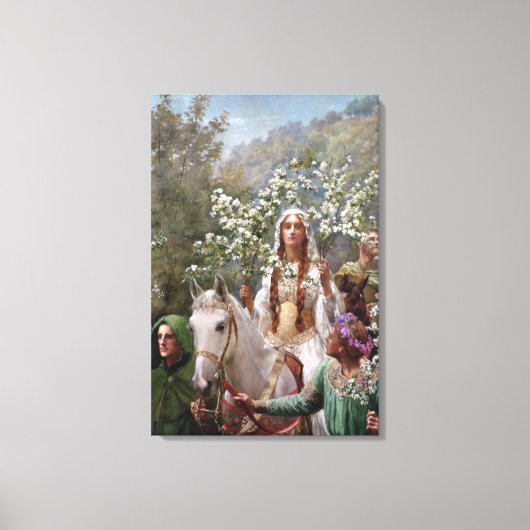Queen Guinevere's Maying (by John Collier) Leinwanddruck (Vorderseite)