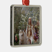 Queen Guinevere's Maying (by John Collier) Ornament Aus Metall (Rechts)