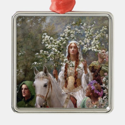 Queen Guinevere's Maying (by John Collier) Ornament Aus Metall (Vorne)